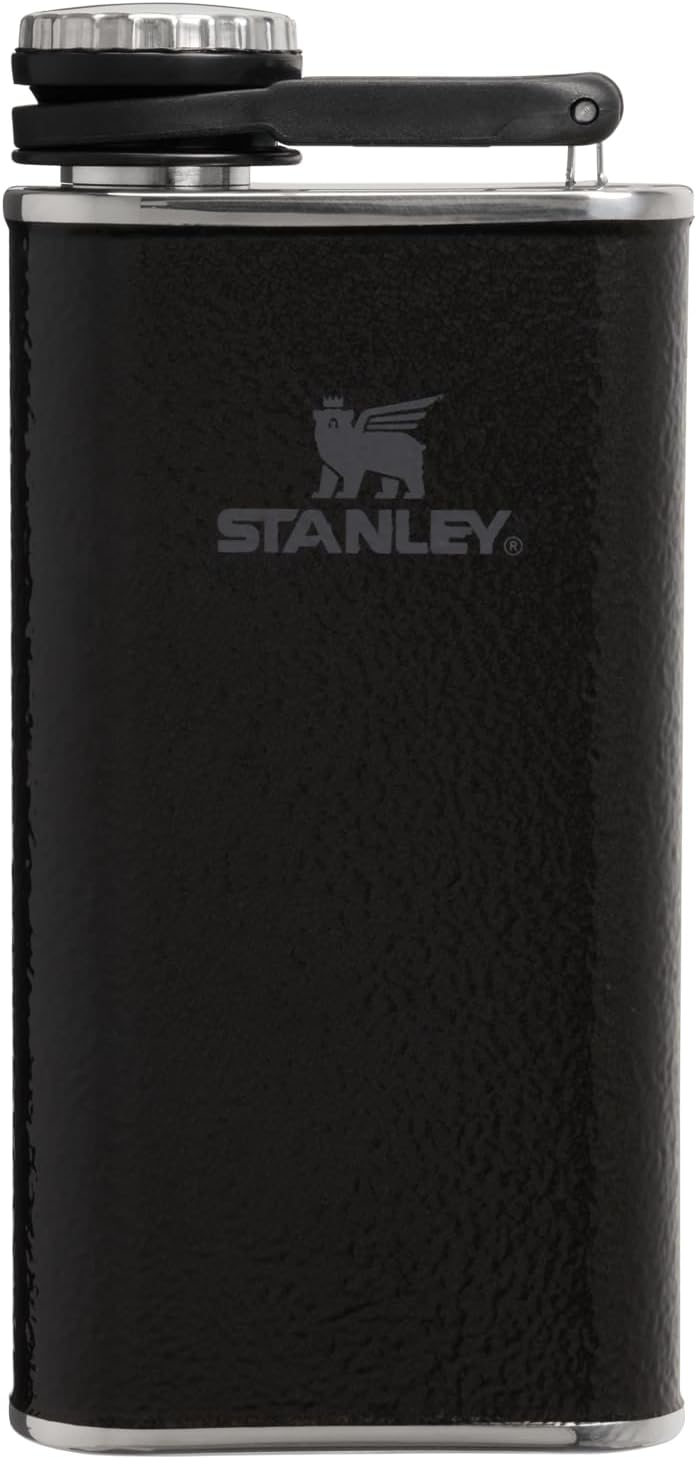 Stanley Classic Wide Mouth Flask - 8 oz Leakproof Insulated Stainless Steel | BPA-Free Hammertone Black