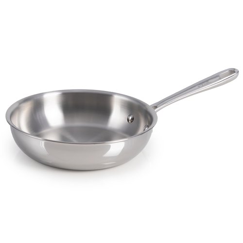 T-Fal Pro Tri-Ply Stainless Steel Fry Pan, 8 Inch, Induction Compatible, Oven Safe 500°F, Fast & Even Heat, Professional Quality & Durability, Frying Pan, Skillet, Cookware, Silver