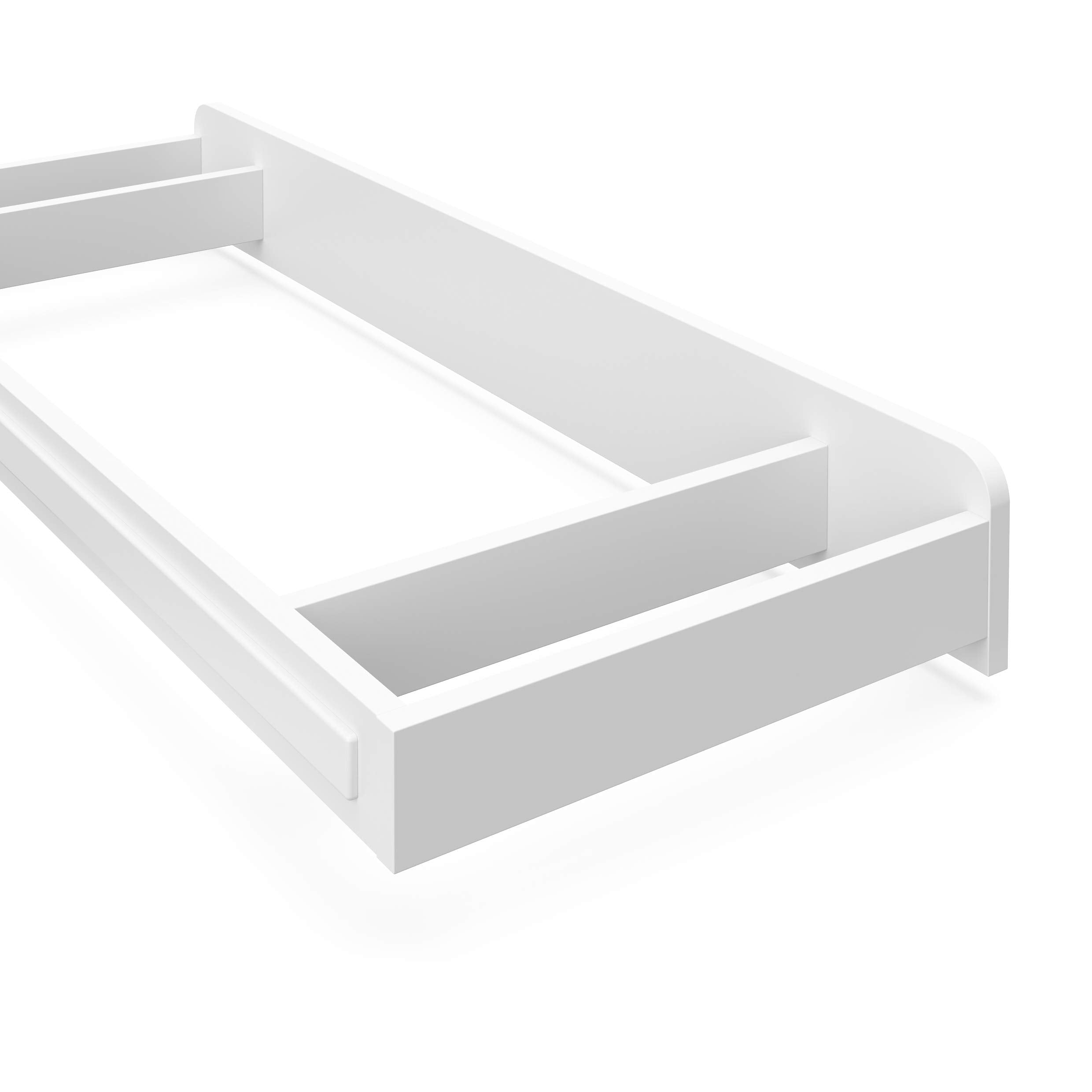 Storkcraft Universal Changer Topper (White) - Transforms Dresser Into Baby Changing Station, Fits Standard Size, 3 Compartments Essentials, Soft Felt Bottom