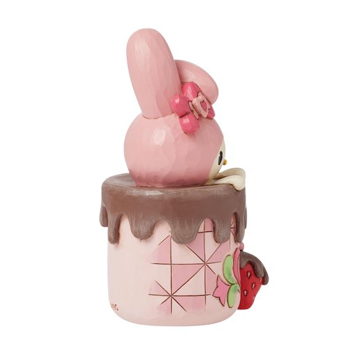 Enesco Sanrio by Jim Shore My Melody in Hot Cocoa Cup Personality Pose Figurine- Stone Resin Hand Painted Crafted Collectible Hello Kitty Figurines Home Decor Statue, 5 Inch