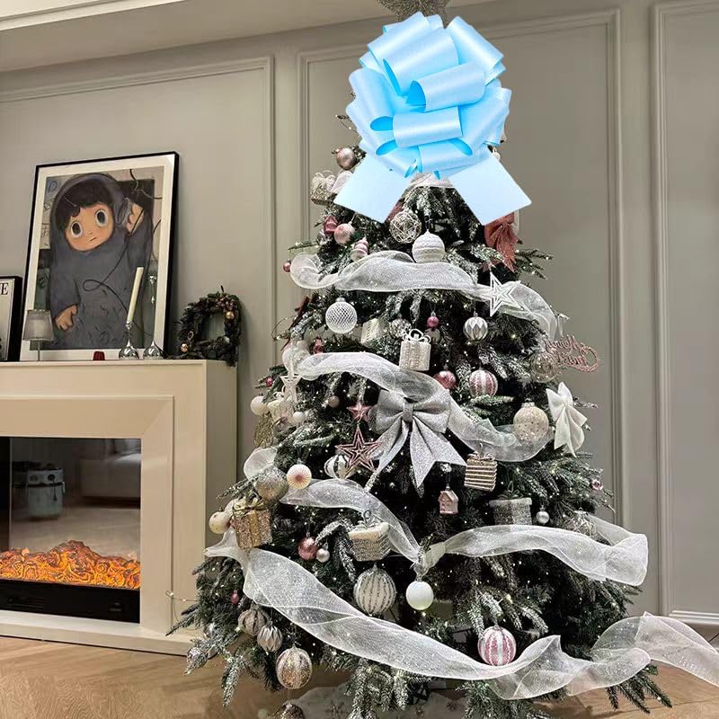 Skiennix 12" Large Sky Blue Gift Bow - Perfect for Presents, Bikes, and Party Decorations