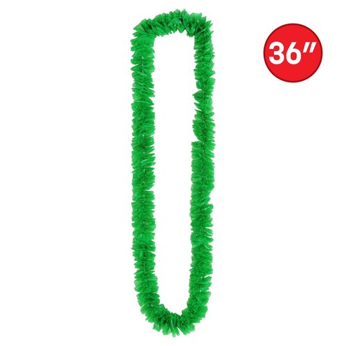Beistle Soft-Twist St. Patrick’s Day Poly Leis – 144 Pack, Green Twisted Plastic Leis, Lightweight Festive Neckwear for Irish Celebrations, New Year’s Eve, & Themed Events, 36"