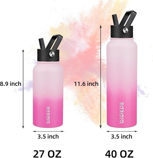 BJPKPK 40oz Stainless Steel Insulated Water Bottle - BPA-Free, Leakproof Thermos for Sports & Gym, Sakura