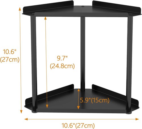 Jesginboo 2-Tier Bathroom Counter Organizer - Stylish Vanity Shelf for Skincare & Makeup | Black