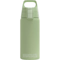 Sigg - Insulated Kids Water Bottle - Shield One Eco Green - Suitable For Carbonated Beverages - Leakproof - Dishwasher Safe - BPA Free - 90% Recycled Stainless Steel - Brushed - Whale - 17Oz