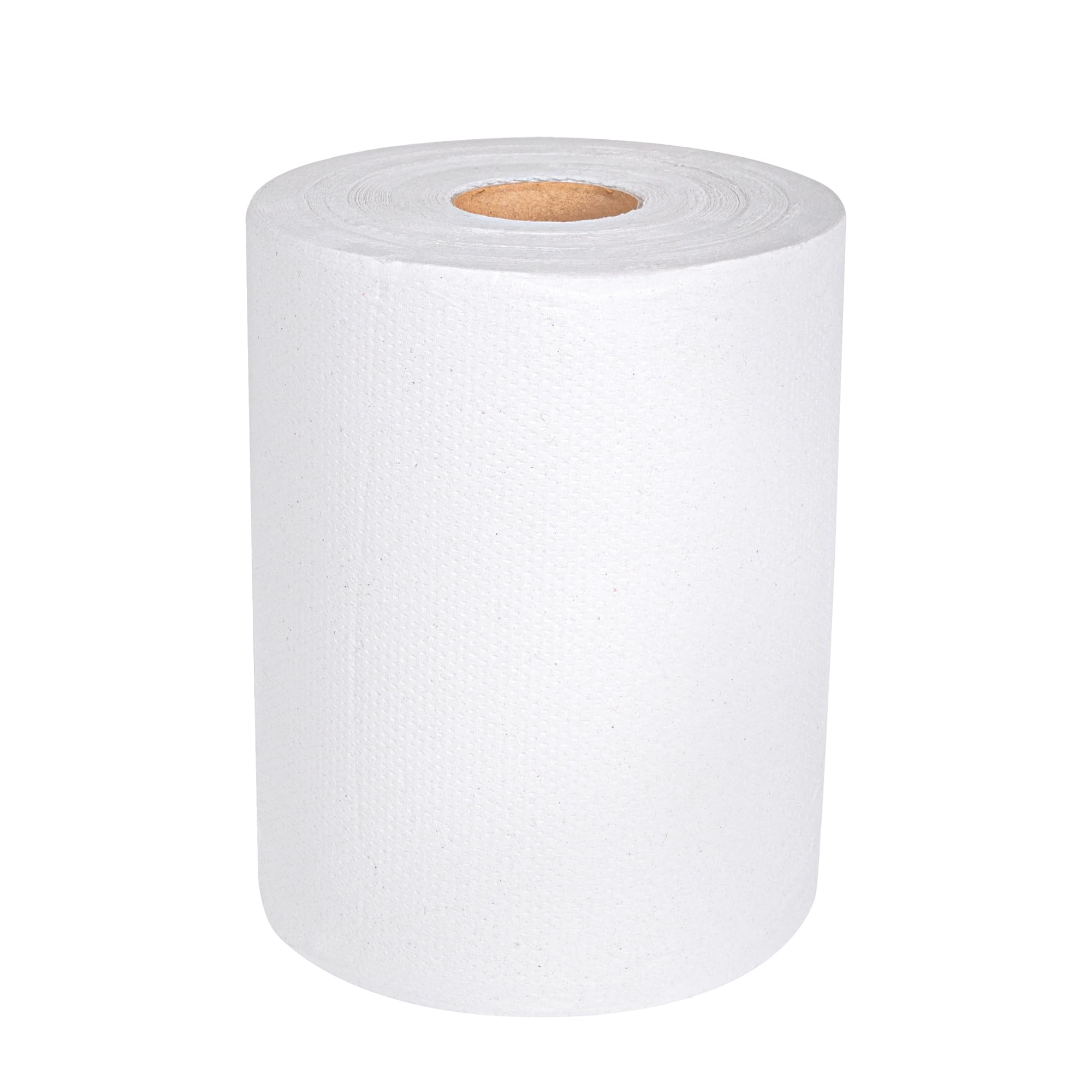 Restaurantware Paper Towel 12 Roll Case 600' 1-Ply White Paper Towel Roll Non-Perforated Absorbent Commercial Universal Core Kitchen Restroom Use