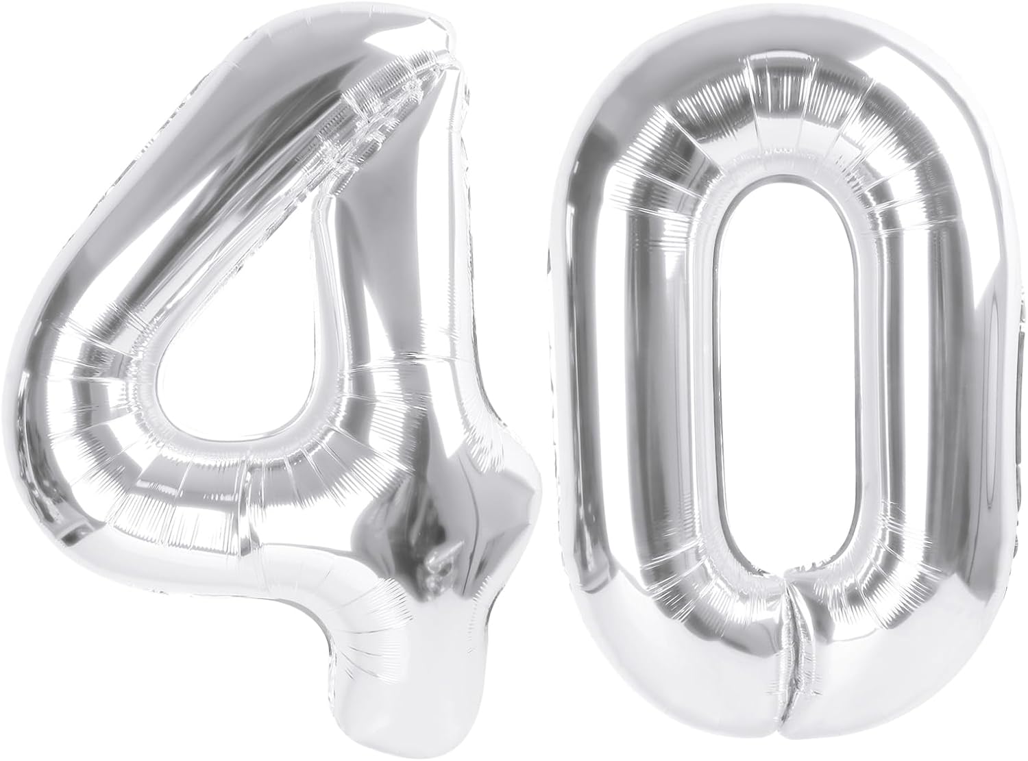 Skiennix 40 Inch Silver Number Balloon - Glamorous 40th Birthday Party Decoration for Men & Women