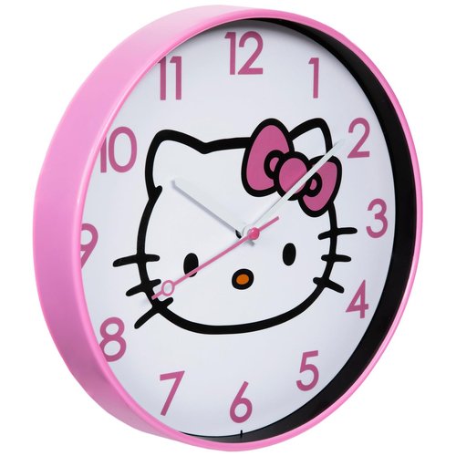 Hobby Lobby Hello Kitty Wall Clock, 9.75 Inches, Round, Pink Border & Numbers, Clear Panel, Plastic