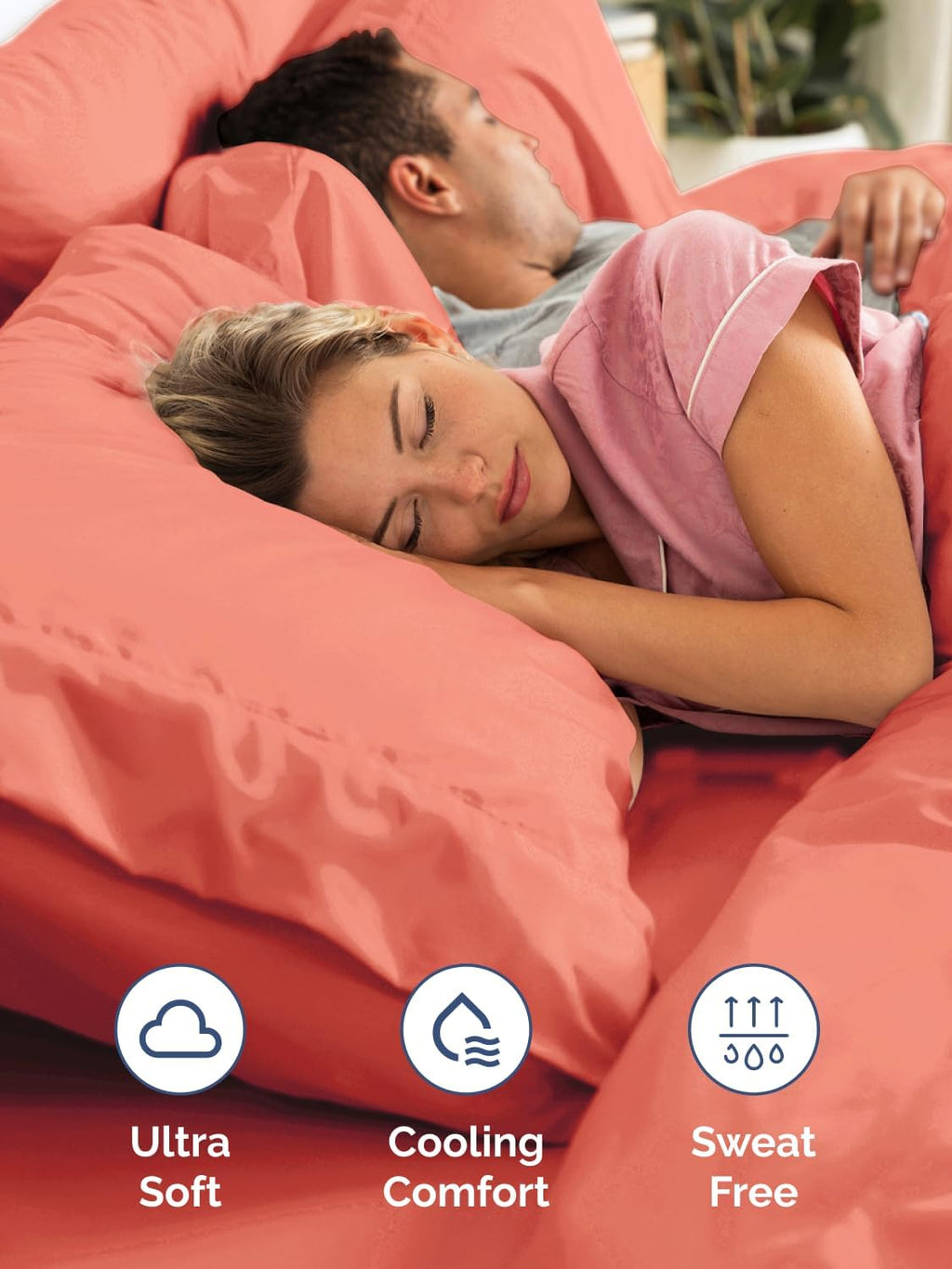 Skiennix Extra Deep King Sheet Set - 6 Piece Breathable Cooling Sheets - Luxury Hotel Bedding - Coral