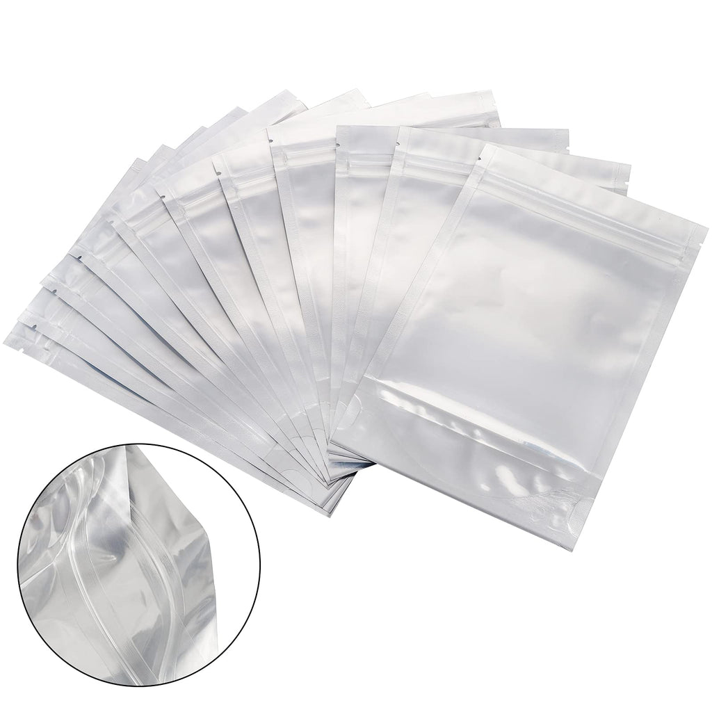 Kingrol 150 Pack 5 x 7.8 Inch Aluminium Foil Stand Up Food Pouches Bags with Resealable Lock Seal Zipper, Heat Sealable Packaging Bags for Jewelry, Screw, Food Storage