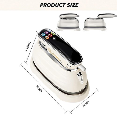 1200W Travel Clothes Steamer, 2-In-1 Handheld Steamer&Iron, 5+1 Intelligent Gear Ironing with Digital Display Screen, Self-Cleaning, 20S Heating, 160ml, Suitable for Home, Travel&Dorm (White)