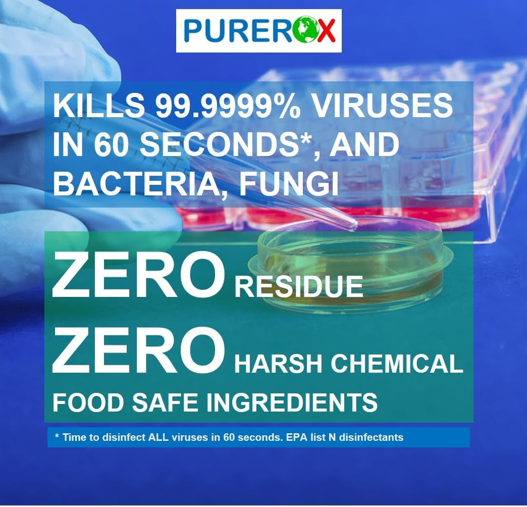 PUREROX Disinfectant Spray - TSA Approved Travel Size (3.4oz, 2-Pack) | Hospital-Grade Virus & Bacteria Eliminator