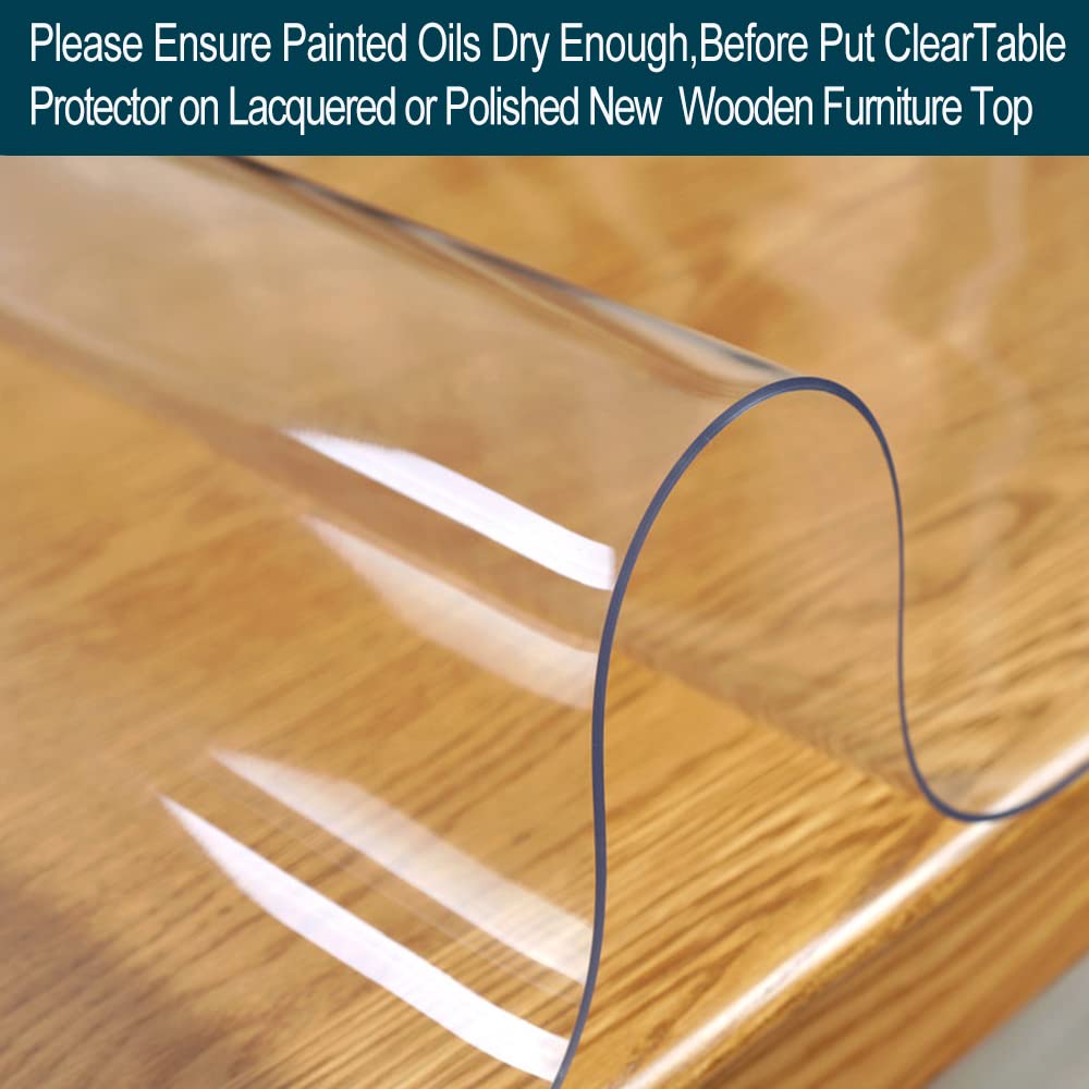 Clear Table Protector Plastic Table Cloths PVC Night Stand Table Cover Mat Office Desk Mat Shelf Surface Protection Crystal Children Painting Cover Pad Transprent Rectangular 24x32 inch