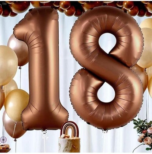 40 Inch Coffee Brown Number 8 Balloon - Perfect for 8th Birthday Parties, Weddings & Graduations