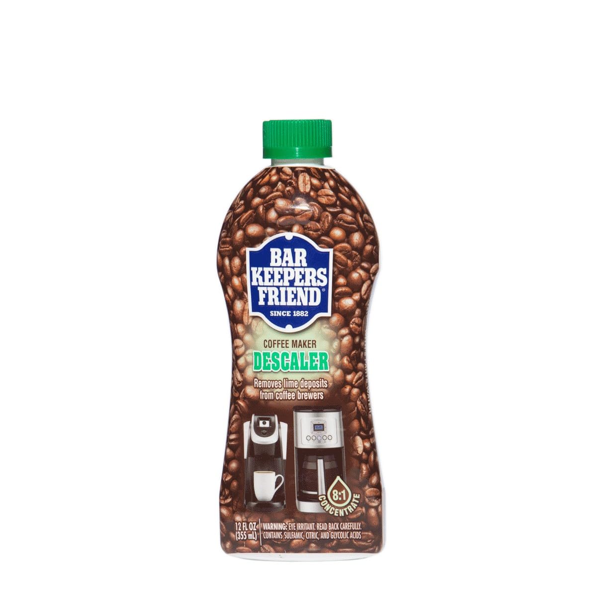 Bar Keepers Friend Coffee Maker Descaler (12 oz) - Removes Mineral Deposits from Espresso Makers and Automatic Drip and Single-Cup Coffee Makers