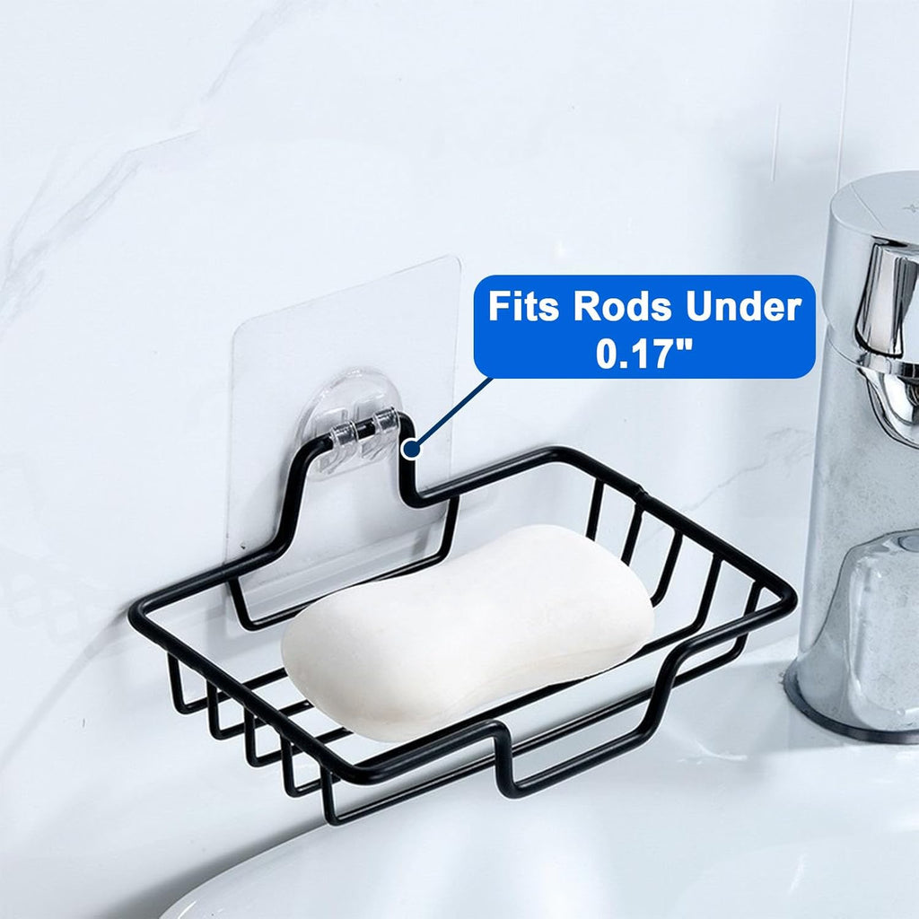 Skiennix Shower Caddy Adhesive Hooks - Strong No-Drill Replacement for Kitchen & Bathroom | 4 Packs