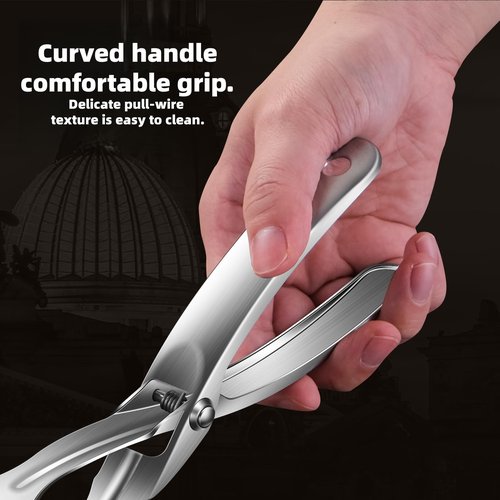 Huakai Kitchen Metal Tongs, Heat-Resistant 600°C Stainless Steel Cooking Tongs, Perfect for Food, Steak,Bread,Pizza,Salads and BBQ,Stable Clamping and Flipping Performance.