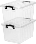 Citylife 22 QT Clear Plastic Storage Bins - Stackable & Nestable Containers with Lids | 2-Pack for Garage, Closet, Kitchen