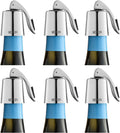 WOTOR Wine Stoppers Stainless Steel Wine Bottle stopper Plug with Silicone Reusable Wine Saver Leak proof Keep Fresh Silver 6 pack