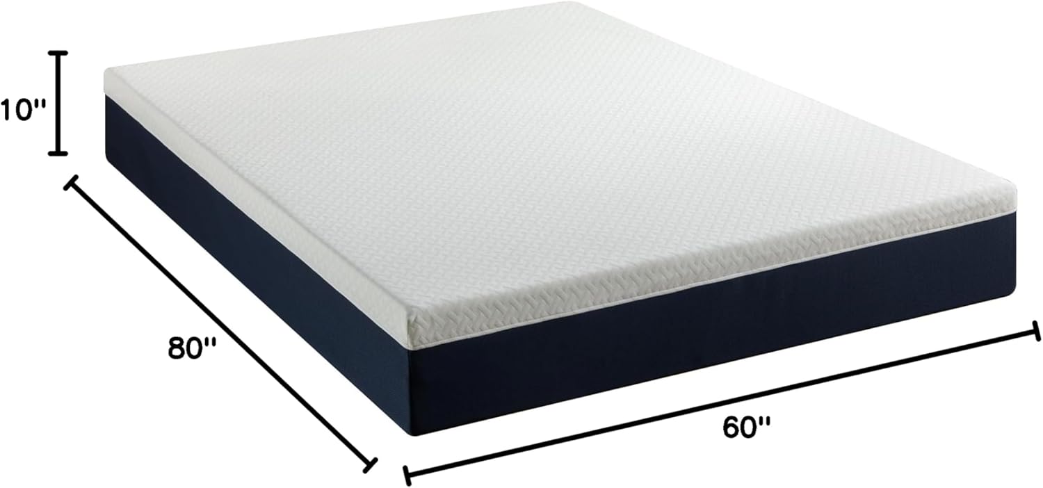 ZINUS 10 Inch Queen Cooling Comfort Hybrid Mattress - Medium Firm, Fiberglass Free, Motion Isolation