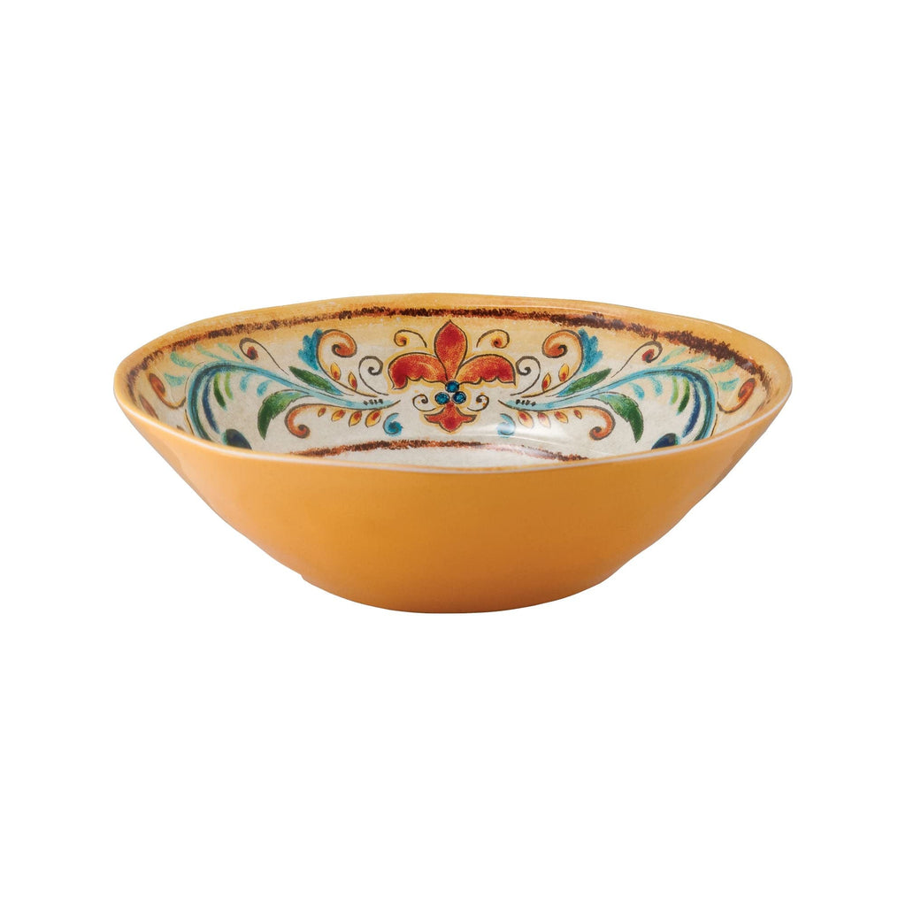 UPware Tuscany Melamine Bowl Set, Round Bowls for Pasta, Rice, Soup, and Salad, BPA-Free, Dishwasher Safe, Shatter-Proof, Yellow, 8 Inch, Set of 6