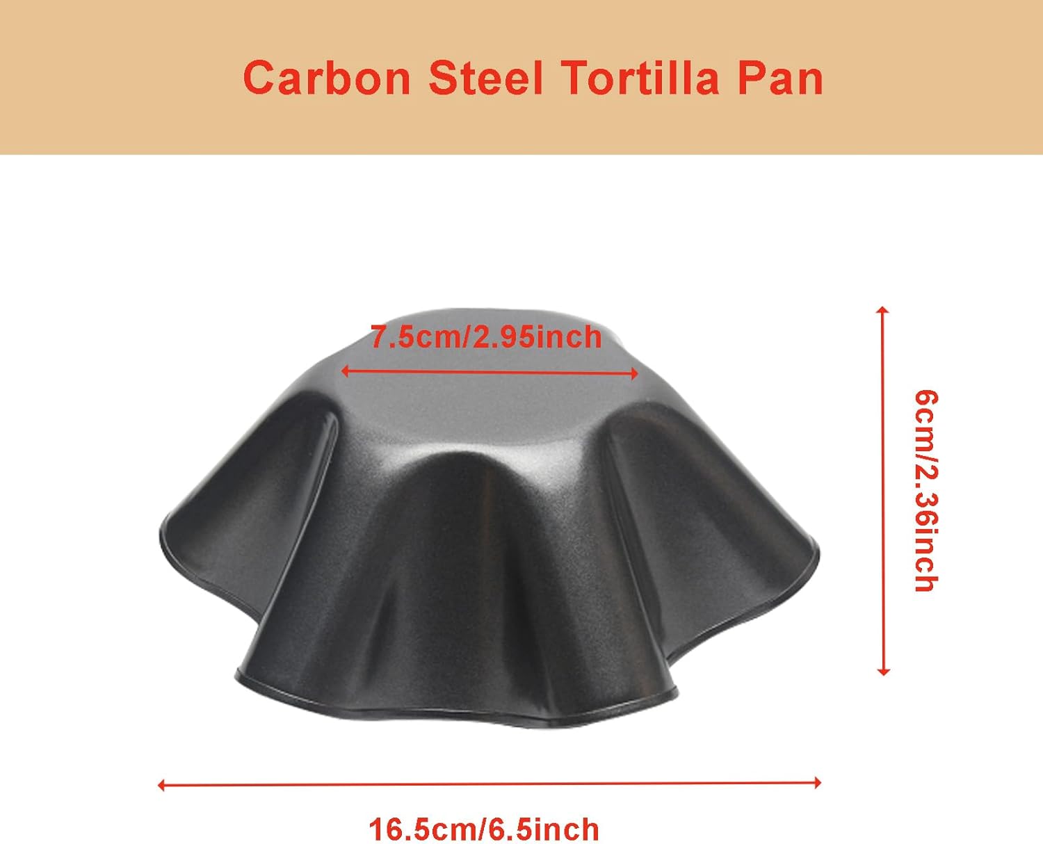 Skiennix Tortilla Pan Set - 4-Piece Non-Stick Carbon Steel Taco Shell Makers | Black Flower-Shaped Molds (16.5x7.5x6cm)