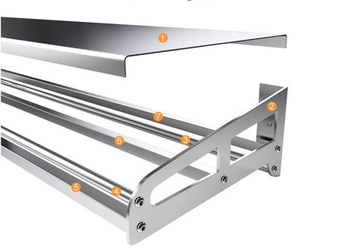 wwdoor home Wall Mount Metal Wall Shelf Kitchen Spice Condiment Racks 304 Stainless Steel fit Storage Rack Bedroom Bathroom Living Room Shelves (Length31.5 width5.9)