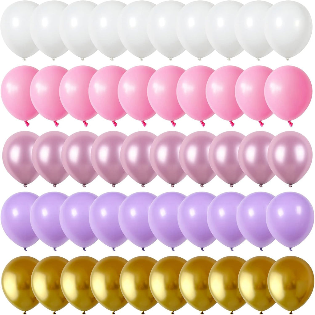Skiennix 60-Piece Pastel Purple Pink Latex Balloons - 12-Inch Butterfly Birthday Party Decor