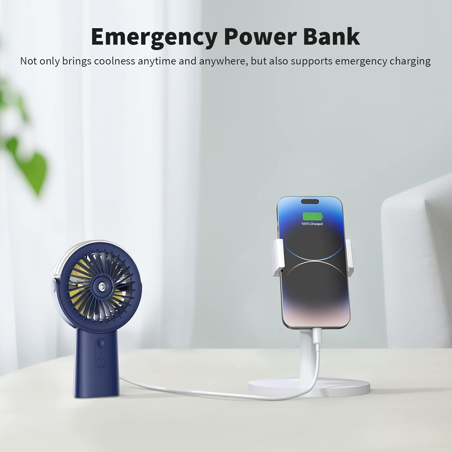 Otlonpe Handheld Misting Fan - Portable Rechargeable Water Spray Fan | 4000mAh Battery, 3-Speed, 4-15 Hrs Runtime