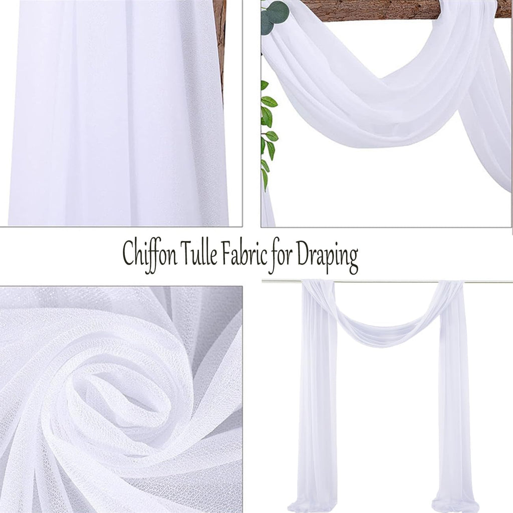 Skiennix Chiffon Wedding Arch Draping Fabric - Baby Blue Sheer 29 in x 20 ft Backdrop for Events
