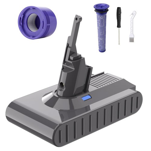 TURPOW Replacement for Dyson V8 Battery 6.0Ah 21.6V Compatible with SV10 Battery 215681 V8 Animal V8 Absolute V8 Fluffy V8 Motorhead V8 Carbon Fiber Cord-Free Handheld Vacuum