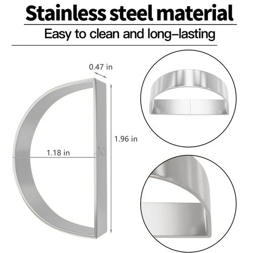 8 Pcs Silver Napkin Rings-Stainless Steel Napkin Rings,Metal Napkin Ring for Table Settings Wedding Christmas Party Dinner Table(Semicircle)