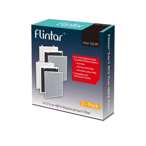 Flintar Vital 100 Replacement Filter, Compatible with Levoit Vital 100 Air Purifier, Part Number Vital 100-RF, 2-Pack