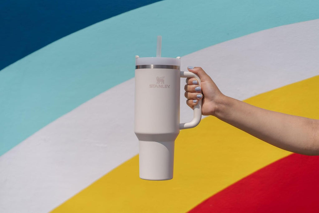 STANLEY Quencher H2.0 Tumbler - 40 oz Insulated Stainless Steel Cup with Handle & Straw | BPA-Free Cream 2.0
