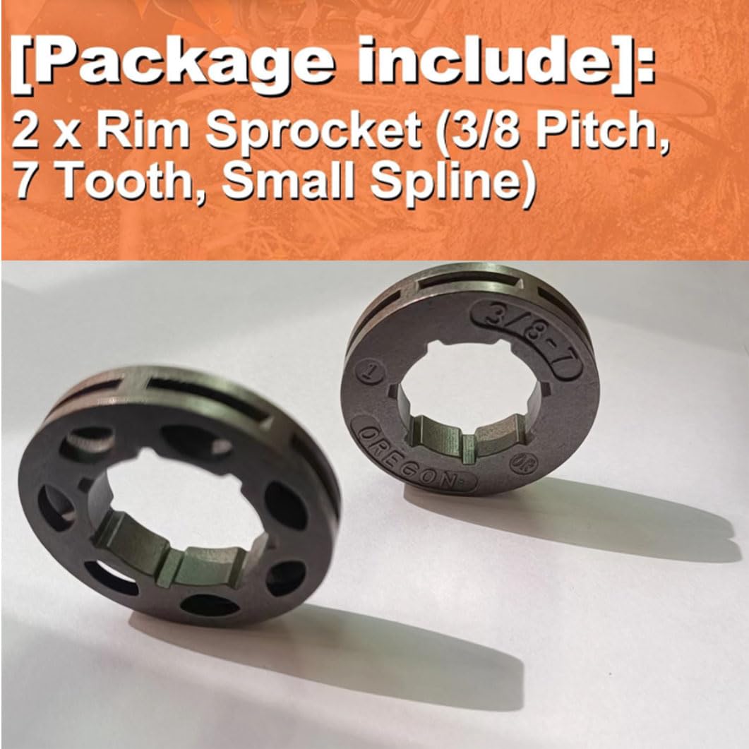 (2/Pack)3/8""-7 Small 7 Spline Rim Sprocket Fit For Husqvarna 154 254 50 51 55 Chainsaw #18720 Replacement Parts, Brown.