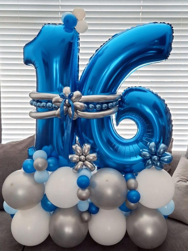 Number 26 Balloon - Dark Blue Foil Happy 26th Birthday Balloon | 40-Inch Large Size for Celebrations