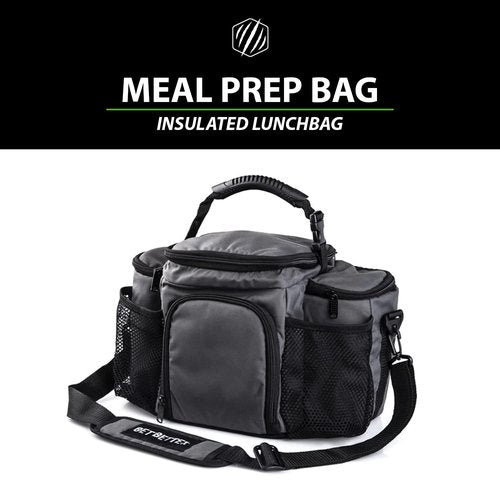 Bear KompleX Insulated Meal Prep Lunch Box for Men, Durable Large Gym Lunch Bag with 3 Stackable Containers & Ice Pack, Waterproof, Dishwasher Safe, Microwave Safe Meal Prep To Go Bag,
