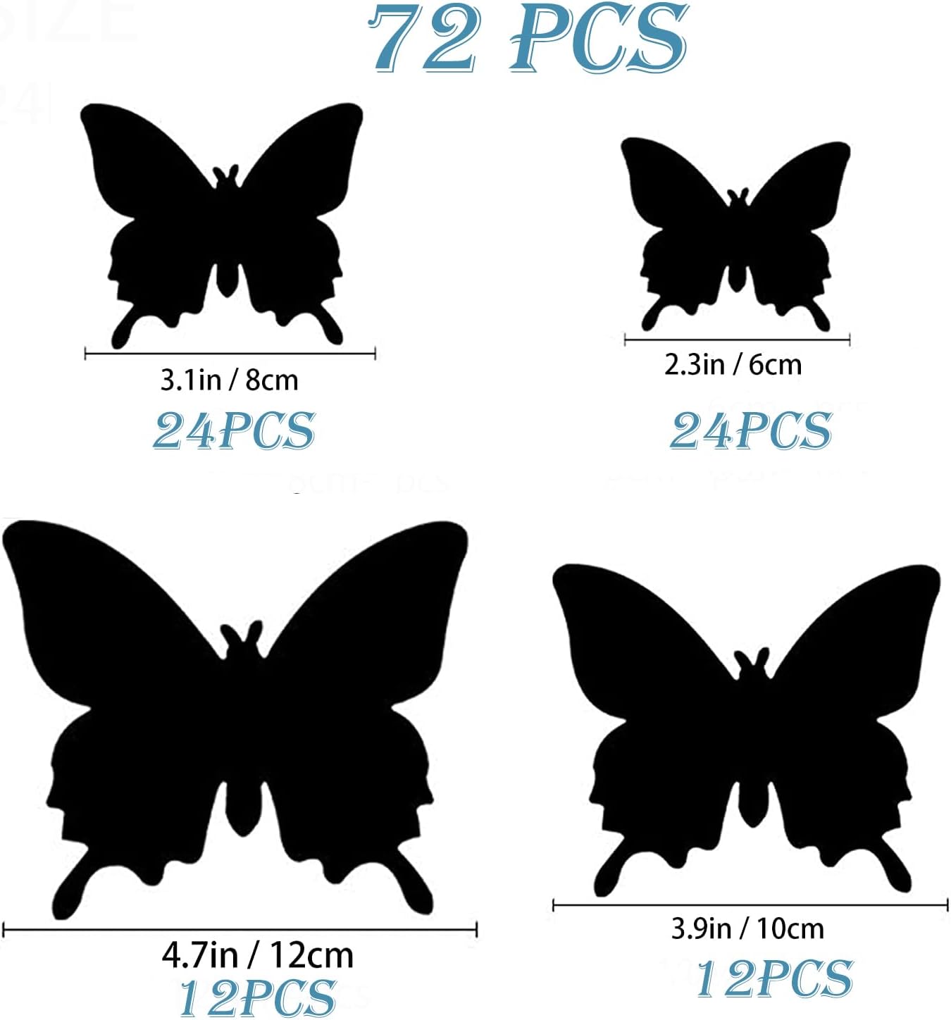 OPSEAM 3D Butterfly Wall Decor - 72 PCS Magnetic Pink Butterfly Stickers for Party Decorations