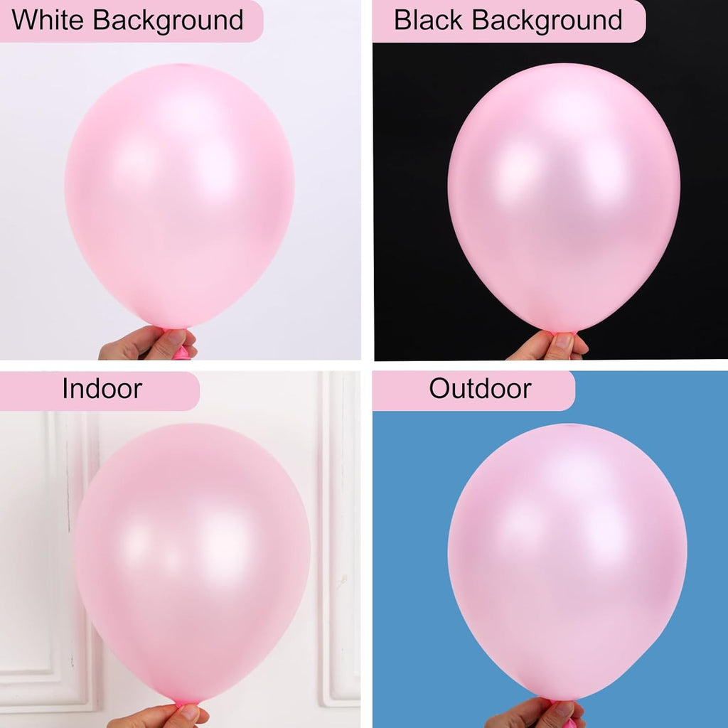 RUBFAC Pearl Pink Balloons - 129-Piece Latex Balloon Garland Kit for Weddings & Parties | 5-18 Inch Sizes