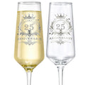 ROXBURGH 25th Wedding Anniversary Champagne Flutes Present Rhinestones Studded, 25th Anniversary Decorations 7 OZ Crystal Champagne Glasses Set of 2, Wedding Present, Couples