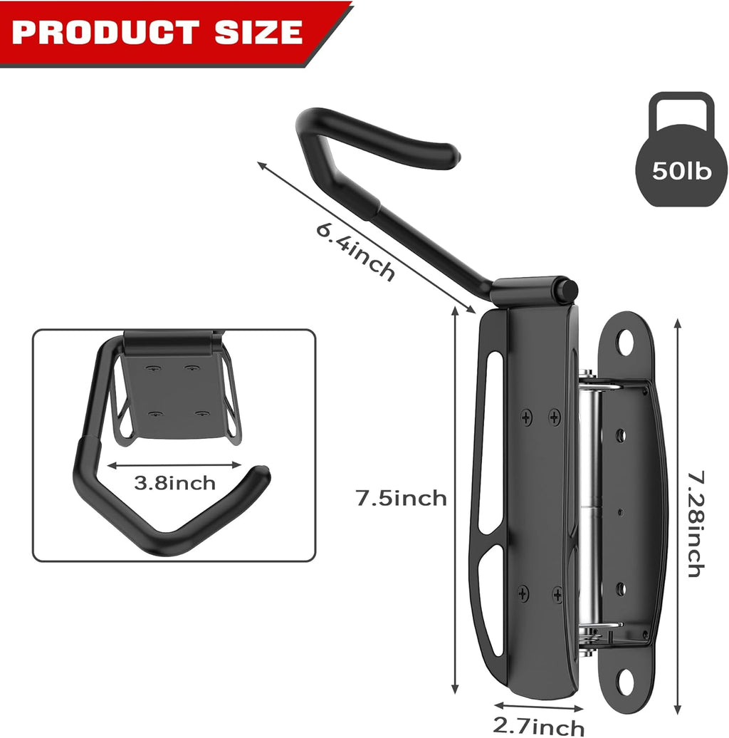 Ultrawall Swivel Bike Rack - 3 Lockable Positions & Double Bearing System | Vertical Wall-Mounted Storage (2 Pack)