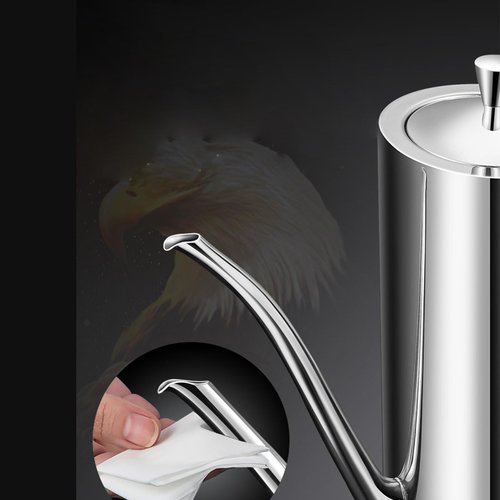 KSENDALO Stainless Steel Olive Oil Dispenser - 24oz/700mL Leakproof Oil Bottle, Premium One-Piece Design with Long Narrow Spout, Vertical Handle Kitchen Cruet for Precision Pouring
