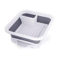 Copco White Collapsible Dish Rack with Soft Pegs to Prevent Scracthes on Glasses, Pans, ect, Allowing Optimal Drying, Featuring Angled Drain Board and Removable Flatware Caddy Maximum Drying Space