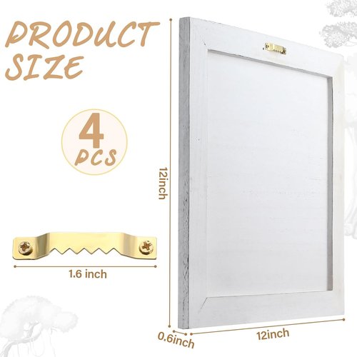 DoubleFill Wooden Craft Signs - 4 Pcs Washed Blank 12x12 Inch Rustic Plaques for DIY Projects | Gift Making