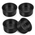 TeamFar 4 Inch Cake Pan, Mini Round Baking Layer Cake Pan Set of 4, with Non-Stick Coating Stainless Steel Core for Birthday, Party, Wedding, Healthy & Heatproof, Release Easily & Easy Clean