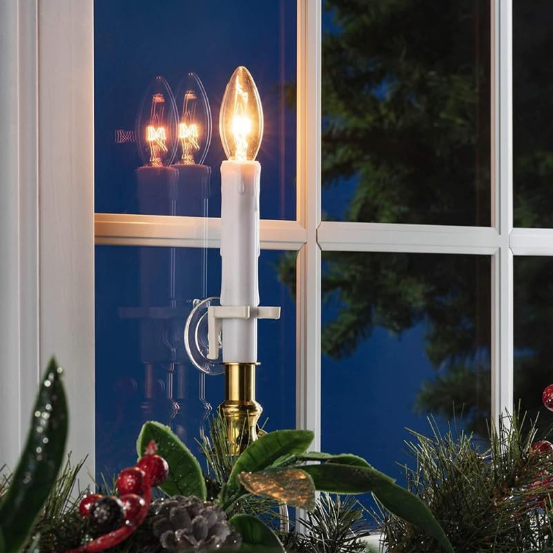 Skiennix 8Pcs LED Candle Light Holders - Strong Suction Cup Clips for Windows | Perfect for Home Parties & Christmas Decor