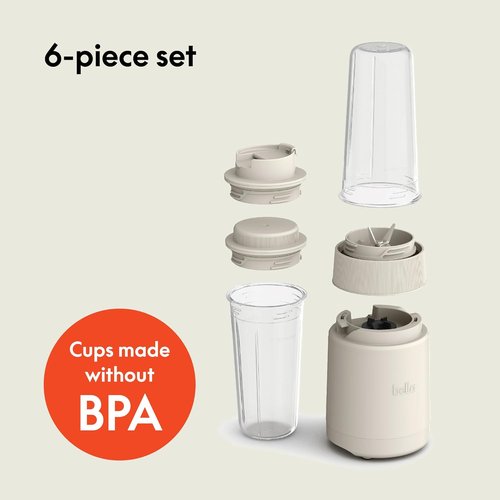 Bella Portable Rocket Blender - 6 Pcs Juicer & Smoothie Maker | BPA-Free, 240W Motor, Stainless Steel Blade