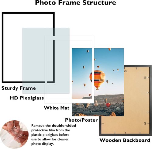 JCJMY Puzzle Frame - Display 1000-Piece Puzzles | Fits 19.7x27.6 Inch or 18x24 Inch with Mat - Black