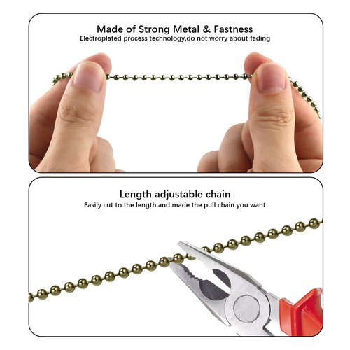 Dotlite Pull Chain Switch Zing Ear ZE-109M, Metal Durable 2 Wire Ceiling Fan Light ON-Off Control Replacement for Hunter Ceiling Fans Wall Lamps Cabinet Light (Bronze)