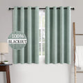 MIULEE Blackout Curtains - 100% Thermal Insulated Linen Texture - Seafoam Green - 52x54 Inch (2 Panels)